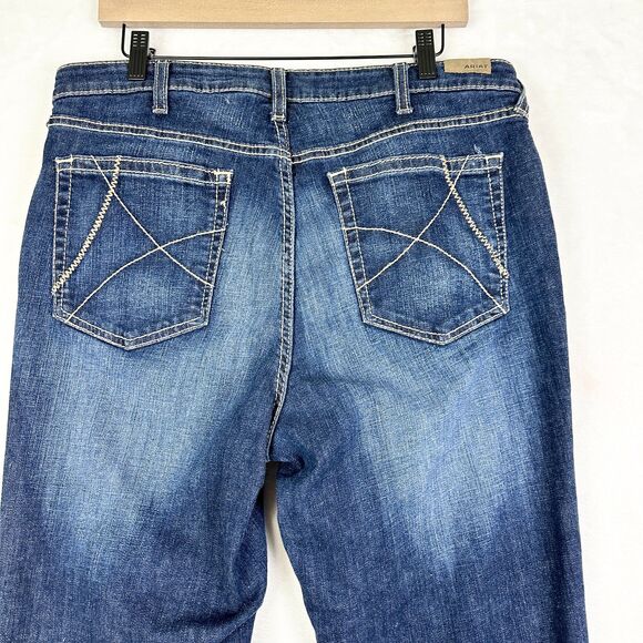 Ariat Slim Trouser Ella Wide Leg Jeans Size 33 Rascal High Rise Dark Wash - Picture 5 of 7